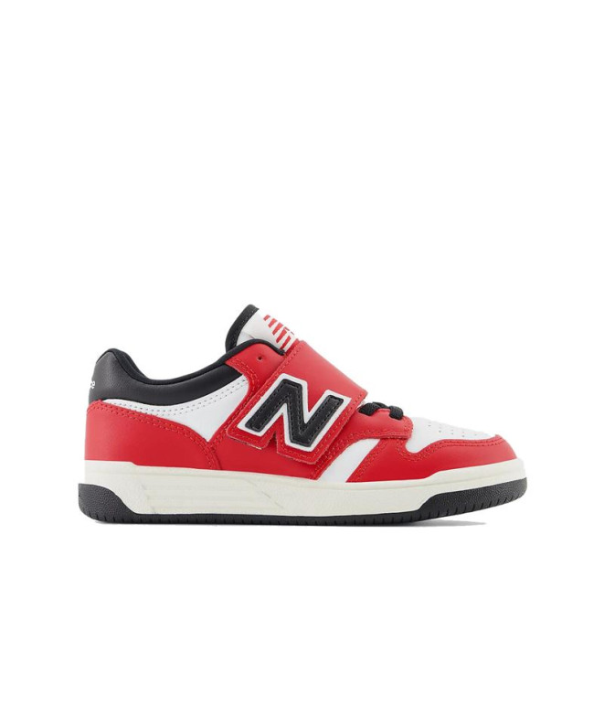 Chaussures New Balance 480 HOOK & LOOP Rouge/Blanc Enfant