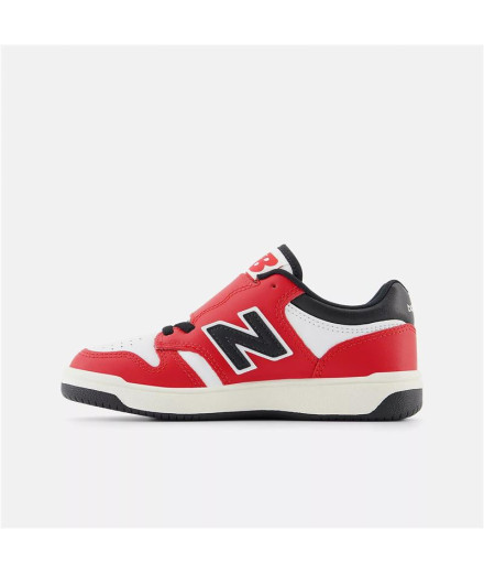 Chaussures New Balance 480 HOOK & LOOP Rouge/Blanc Enfant 2