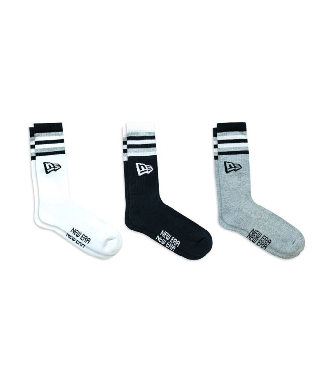 Chaussettes New Era Chaussette rayée rétro NE BLKWHIGRA