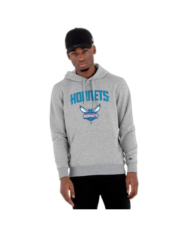 Moletom New Era NBA Regular Charlotte Hornets Cinzento Homem