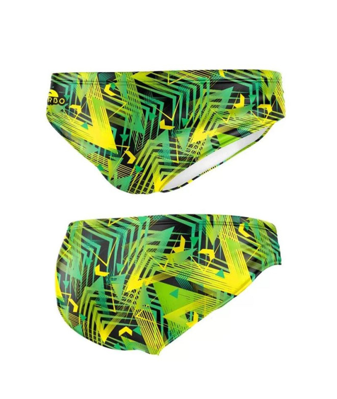 Fato de banho Turbo Waterpolo Geometric Fusion Fluor green