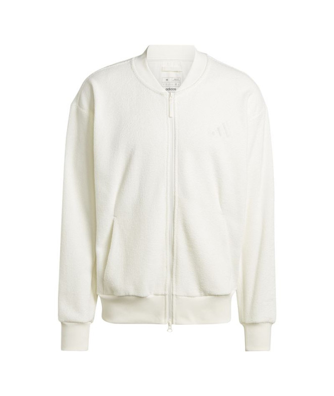 Sudadera adidas Elevated All Szn Terry Loop Bomber Hombre Blanco