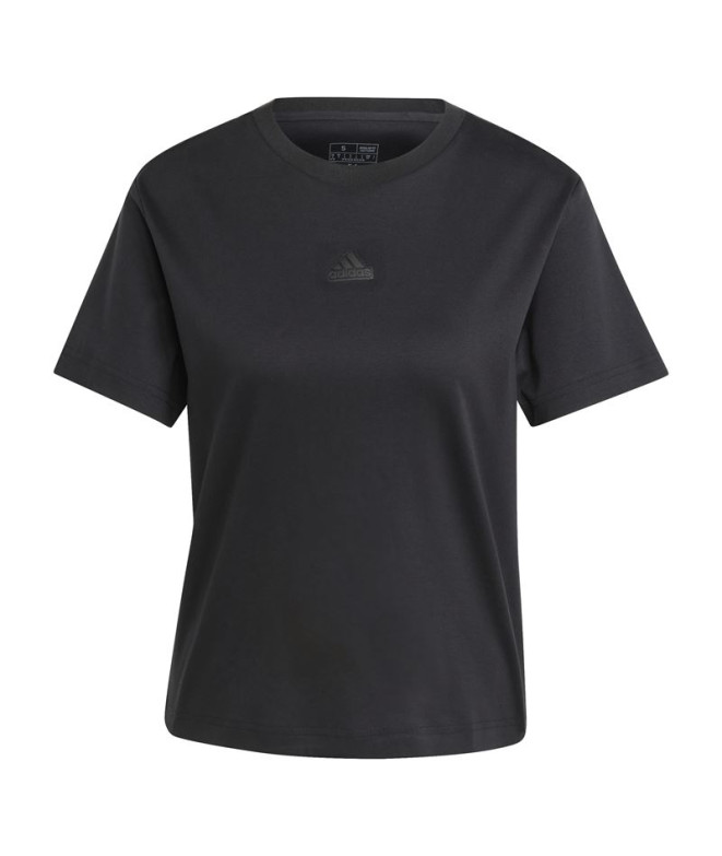 Camiseta adidas Mulher Assinatura Impressão gráfica Preto