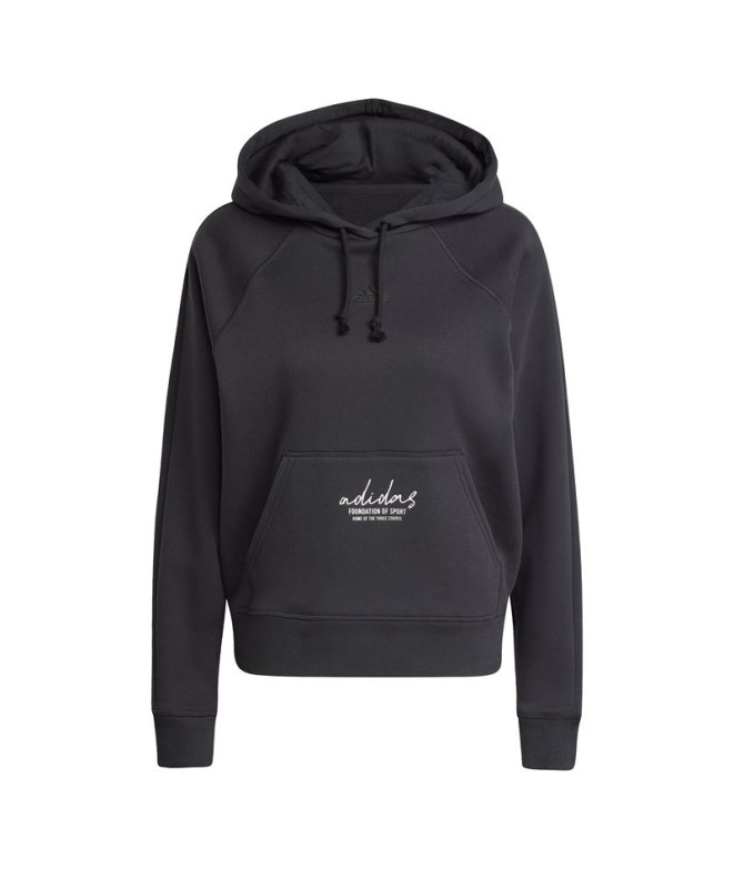 Sweat adidas Femme Polaire Signature Graphic Embroidery Loece Noir