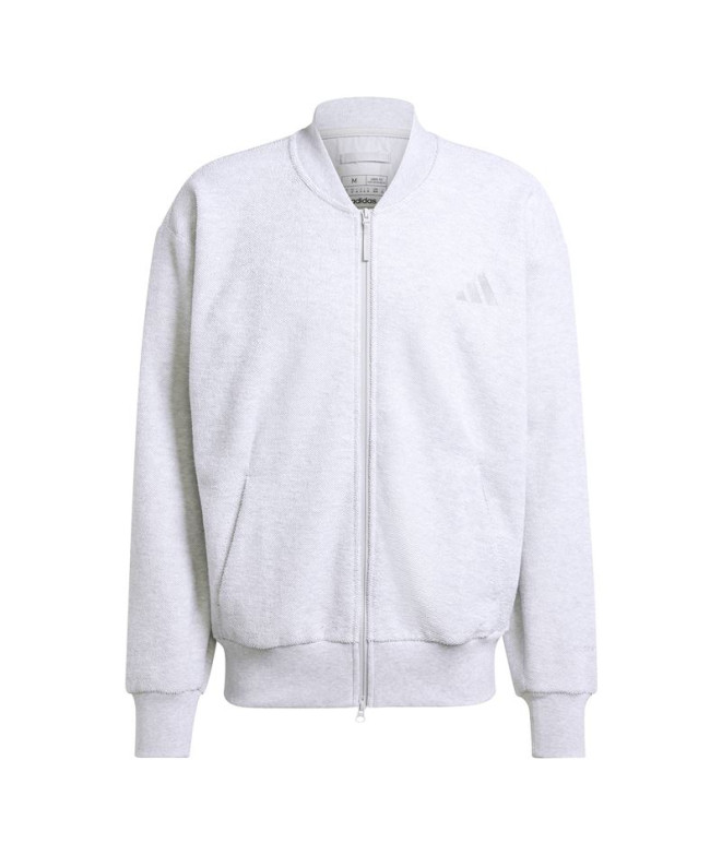 Sudadera adidas Elevated All Szn Terry Loop Bomber Hombre Gris