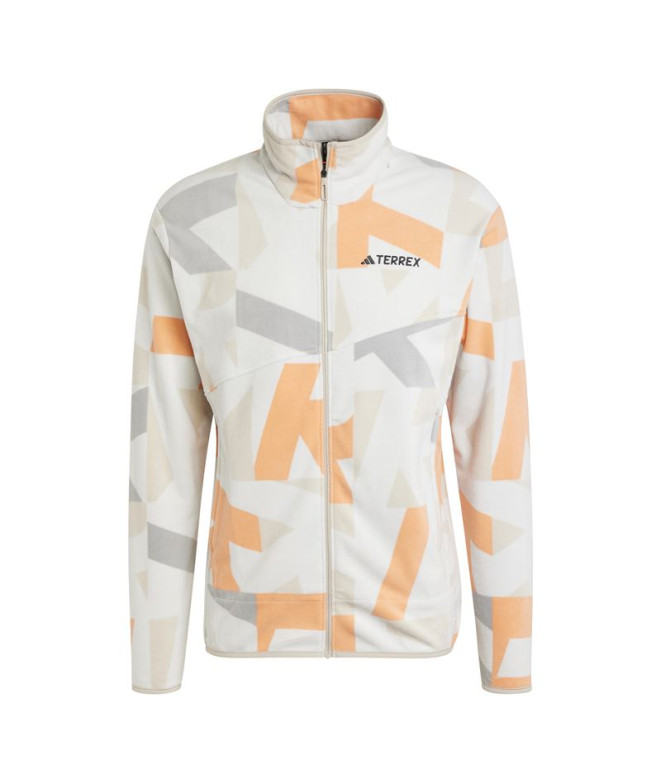 Polar de Montaña adidas Terrex Multi Printed Full Zip Fleece Hombre Gris