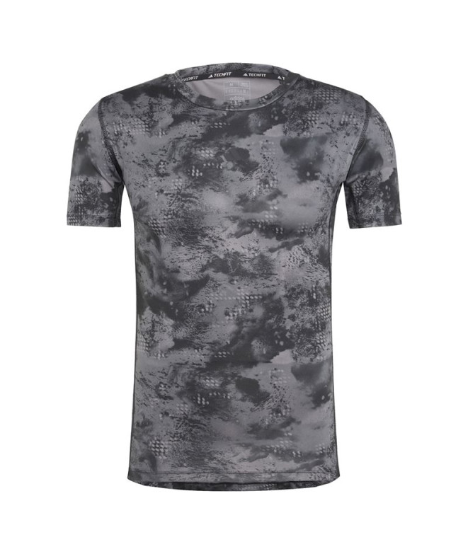 Camiseta de Fitness adidas Techfit Training Aop Hombre Negro