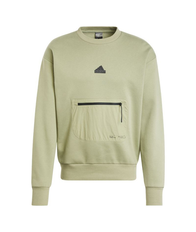 Moletom adidas Homem City Es e Fleece Verde