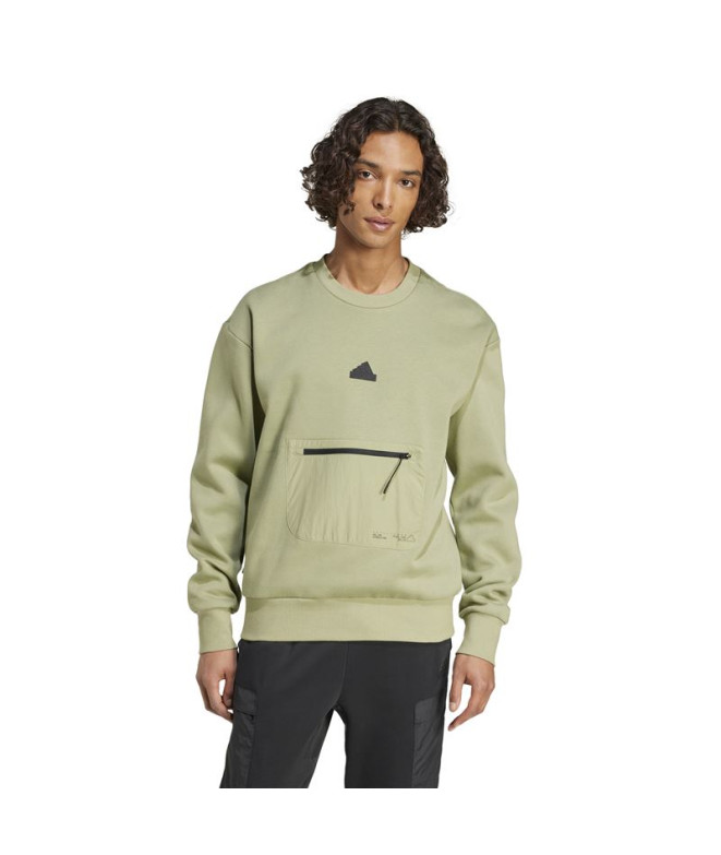 Moletom adidas Homem City Es e Fleece Verde