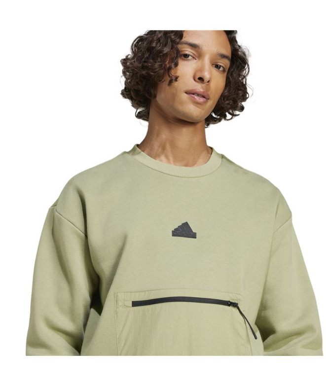 Moletom adidas Homem City Es e Fleece Verde