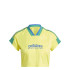 Camiseta adidas Mulher Tiro Cut 3 Band Cropped Amarelo