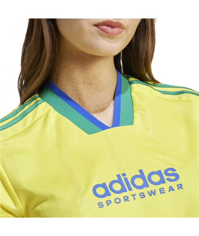 Camiseta adidas Mulher Tiro Cut 3 Band Cropped...