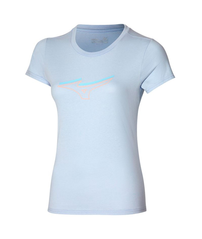 Camiseta Running Mizuno Mulher De Atletismo Rb Azul