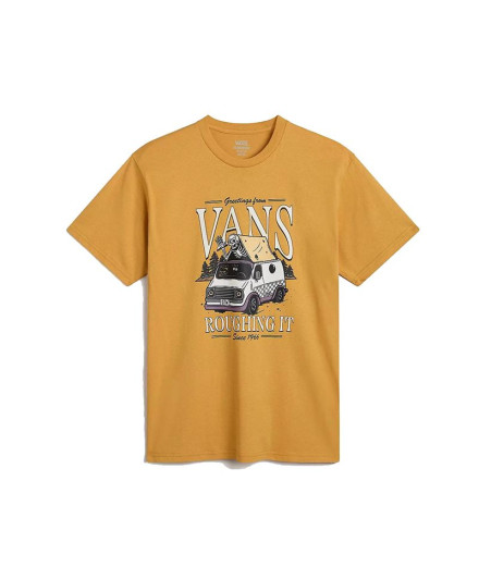 Camiseta Vans Roughin It Ss Crew Ocre Hombre