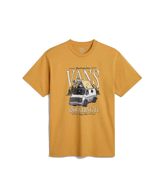 Camiseta Vans Roughin It Ss Crew Ochre Homem