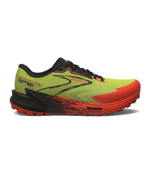 Sapatilhas Trail Brooks de Catamount 3 Amarelo/Vermelho Homem