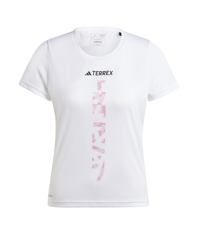 Camiseta de Trail adidas Terrex Agravic Trail Running Mujer Blanco