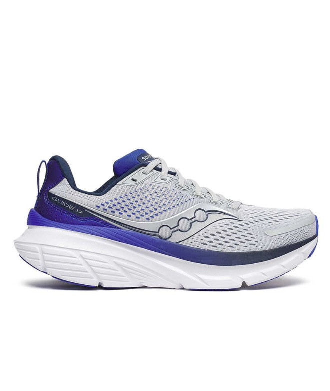 Chaussures Running Saucony Homme du Guide 17 Blanc/Bleu