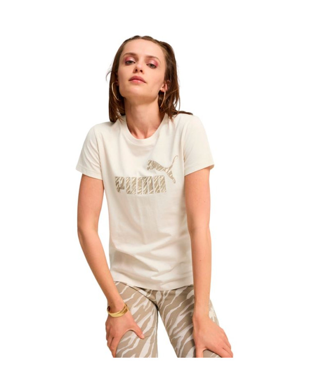 Camiseta Casual Puma Essentials + Animal Mulher