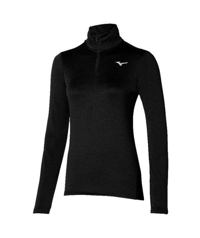 Camiseta Fitness Mizuno de Impulse core Half-Zip Preto Mulher