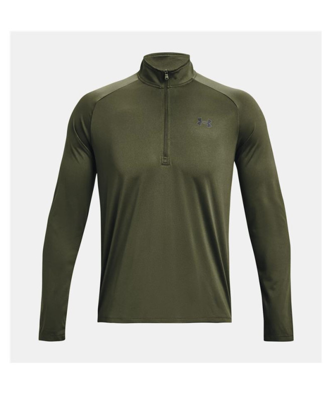 T-shirt Fitness Under Armour Homme de Tech 2.0 1/2 Zip Vert