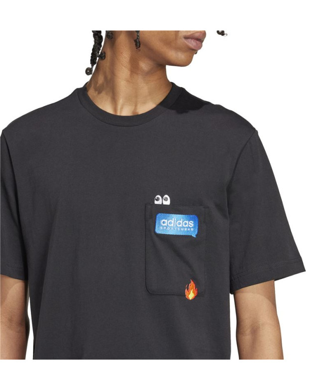 T-shirt adidas Homme Remoji Pocket Graphic Noir