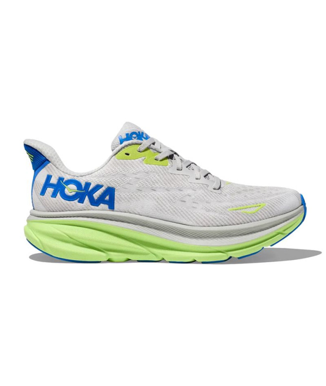 Chaussures Running de Hoka Clifton 9 Blanc/Bleu Homme