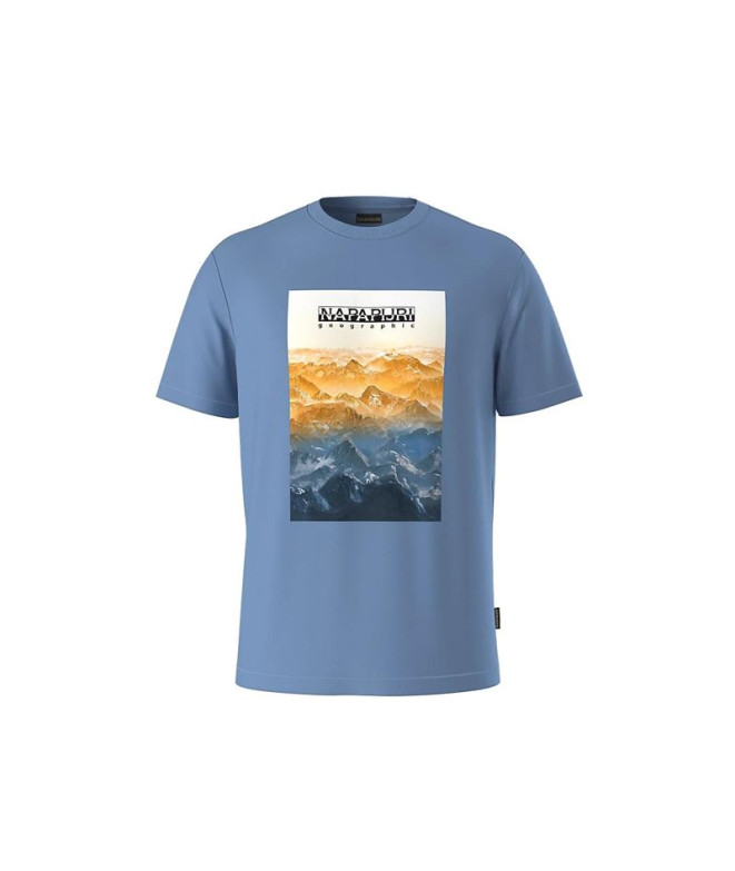 Camiseta Napapijiri S-Rollin Ss Azul Homem