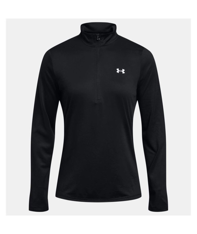 Camiseta Fitness Under Armour Mulher from Tech 1/2 Zip- Preto sólido