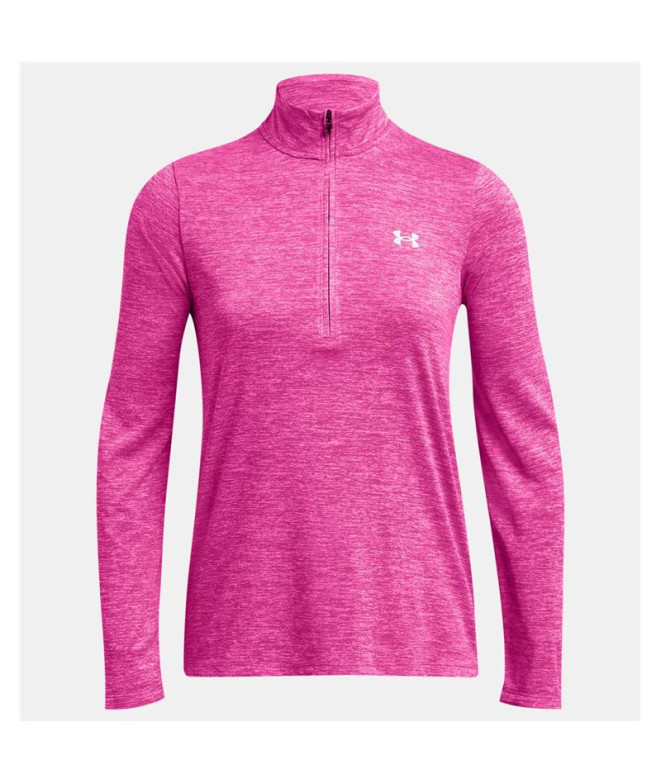 Camiseta Fitness Under Armour Mulher from Tech 1/2 Zip- Twist Pink