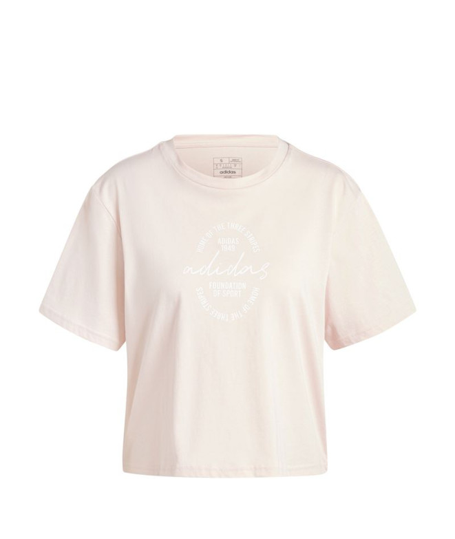 Camiseta adidas Mulher Marca Love Signature Graphic Rosa