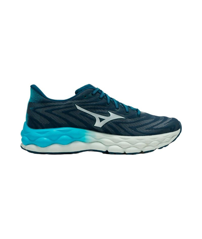 Chaussures Running Mizuno Homme de Wave Sky 8 Bleu Gris