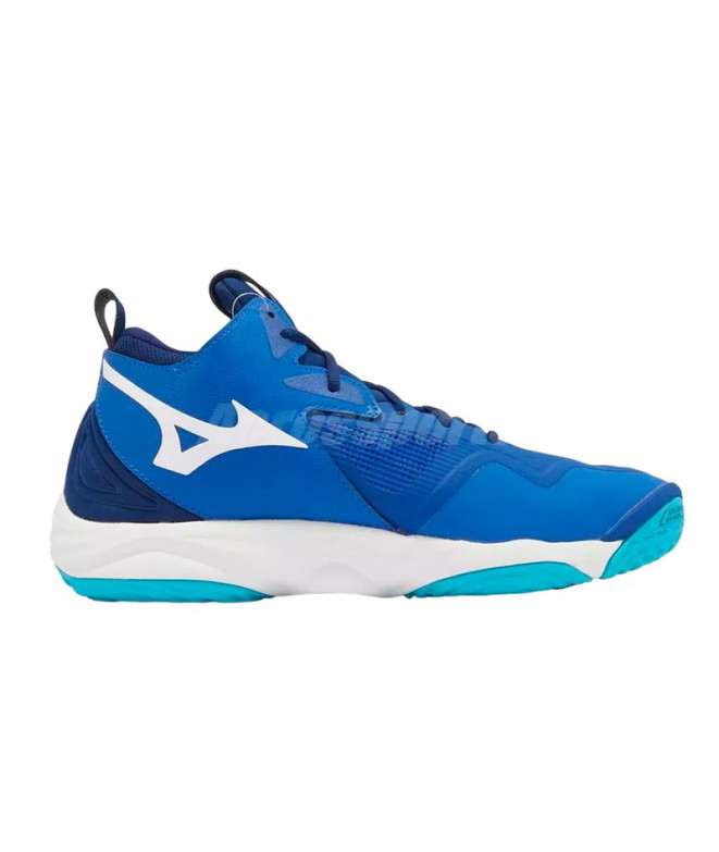 Chaussures Volley-ball Mizuno par Wave Momentum 3 Mid Blue