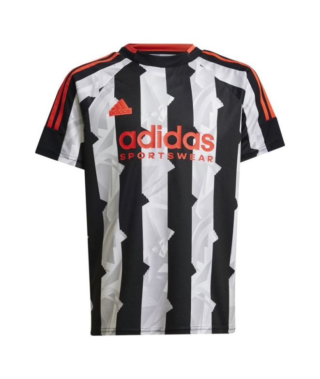 Camiseta adidas Infantil Tiro Preto/Branco