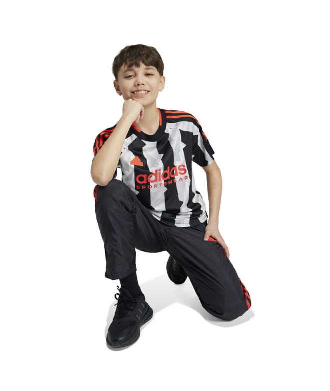 Camiseta adidas Infantil Tiro Preto/Branco