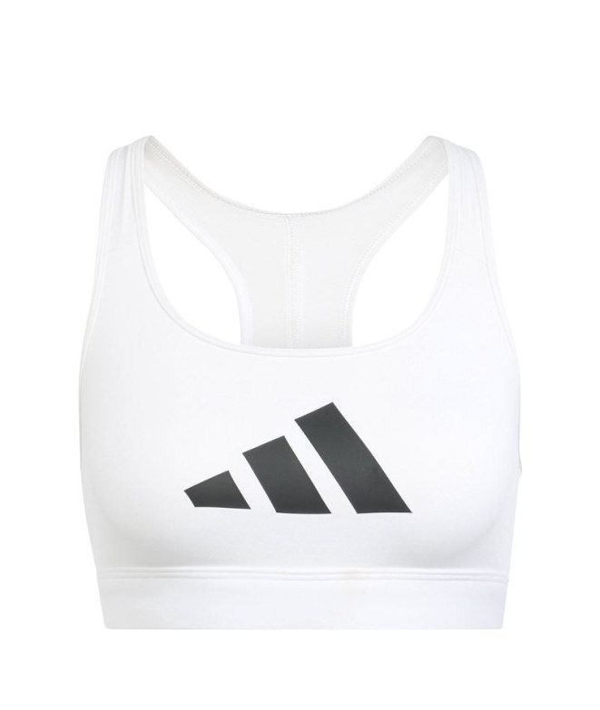 Sujetador Deportivo de Fitness adidas Powerreact Big Logo Graphic Mujer Blanco