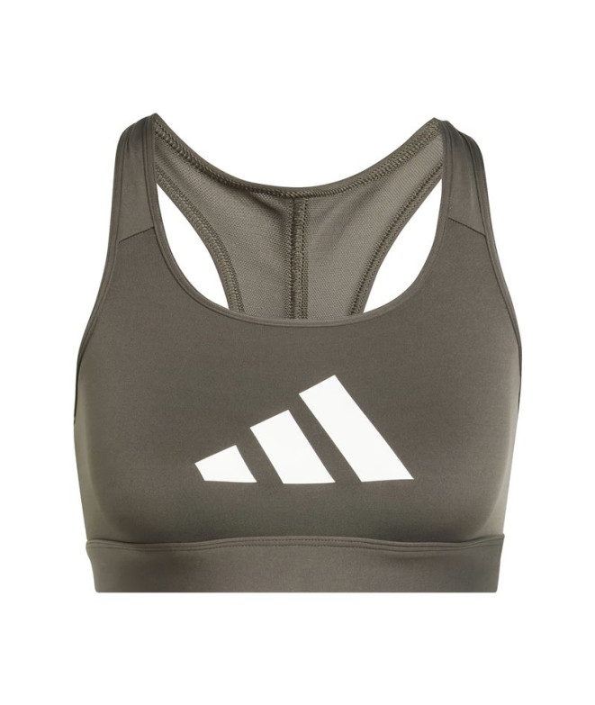 Brassiere de sport adidas Femme Powerreact Big Logo Graphic Olive Green