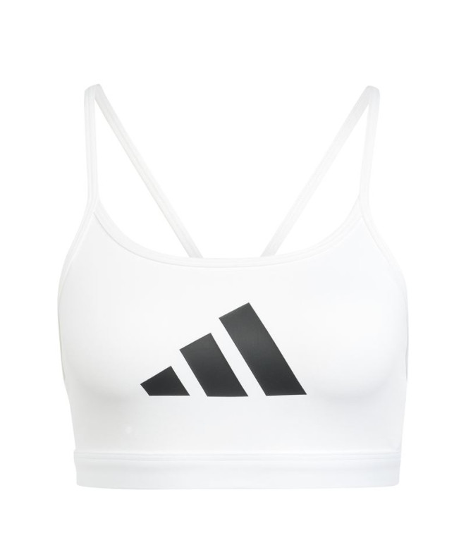 Brassiere de sport Fitness adidas Femme by Aeroreact Big Logo Graphic White