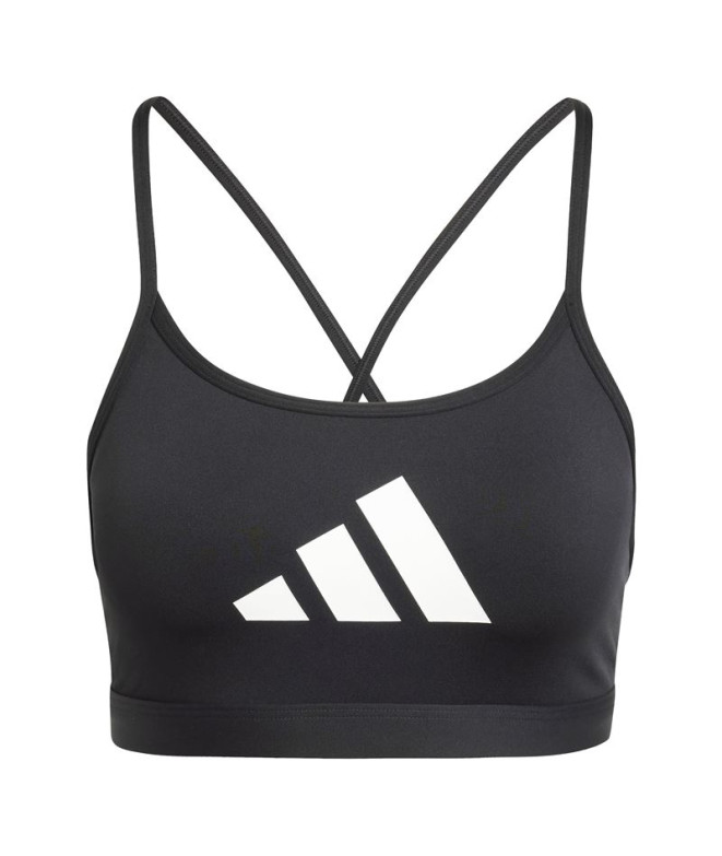 Sujetador Deportivo de Fitness adidas Aeroreact Big Logo Graphic Mujer Negro