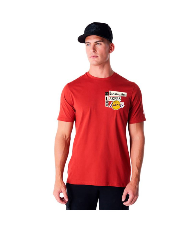 Camiseta New Era NEWSPAPER GRAPHIC LA Lakers Hombre