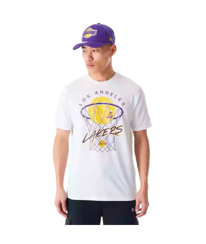 Camiseta New Era TABELA GRÁFICA DA NBA NET LA Lakers Homem