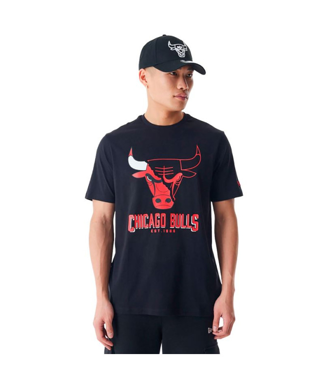 Camiseta New Era TABELA GRÁFICA DO LOGOTIPO DA NBA Chicago Bulls Homem