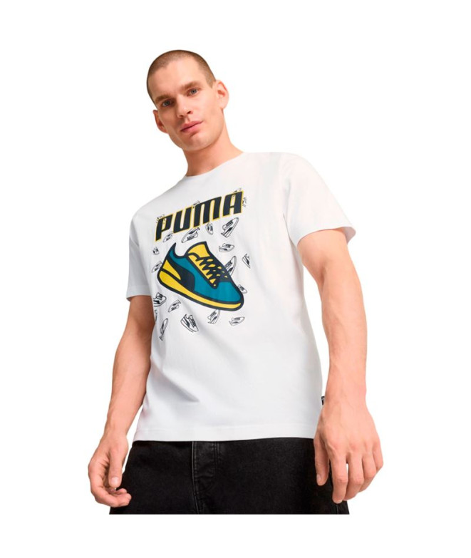 Camiseta Puma Graphics Sneaker Hombre Blanco