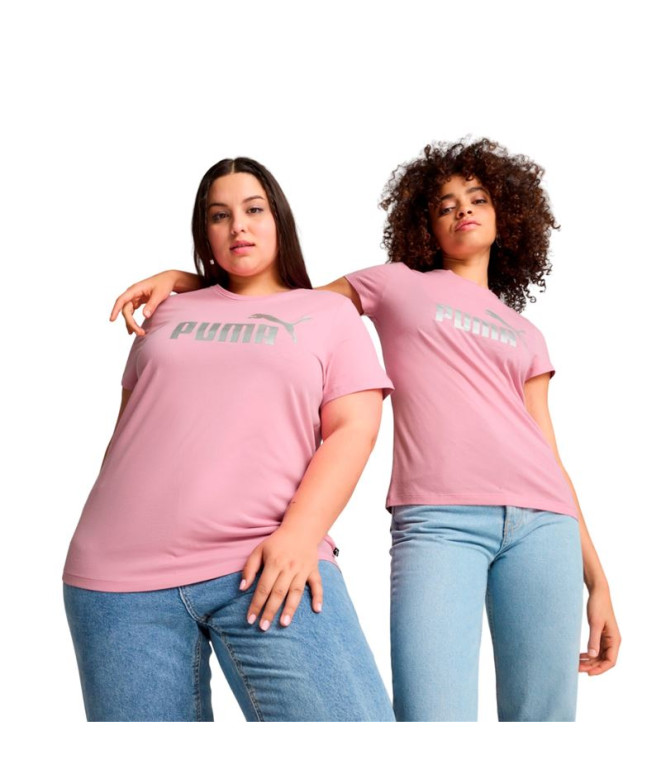 Camiseta Puma Essentials+ Logótipo metálico Mulher
