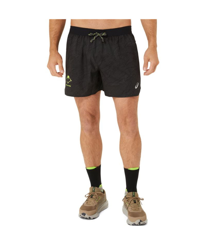 Pantalons Trail Homme Short by ASICS Fujitrail All Over Print 5In Short Noir