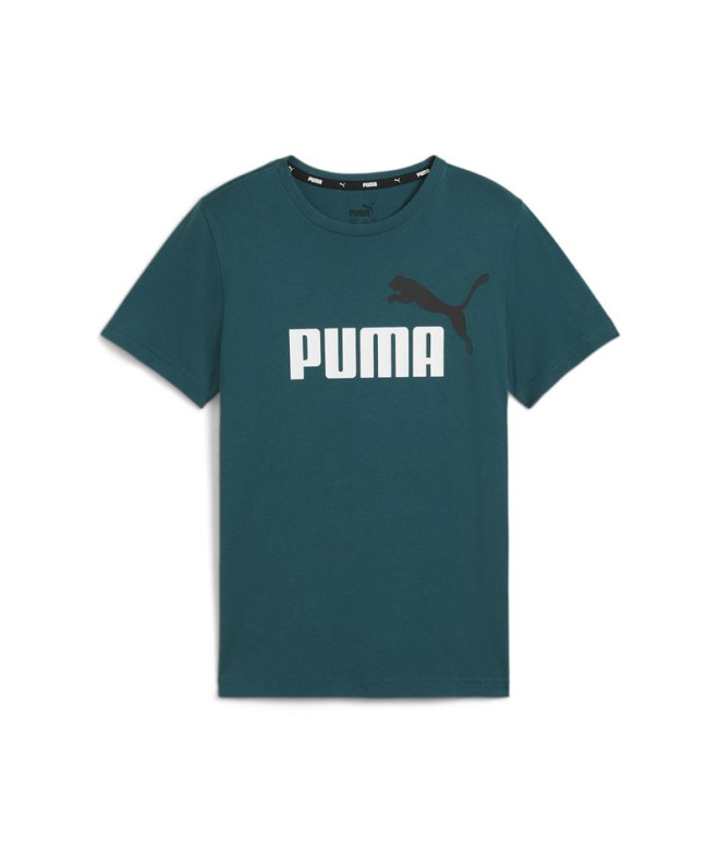 Camiseta Menino Puma Ess+ 2 Col Logo Azul