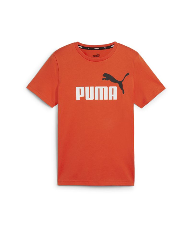 Camiseta Menino Puma Essentials+ 2 Col Logo Laranja