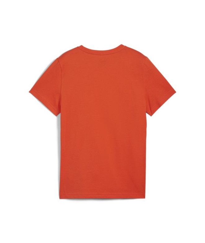 Camiseta Puma Essentials+ 2 Col Logo Niño Naranja
