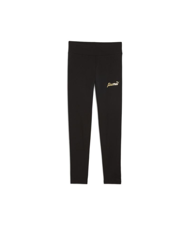 Mallas Puma Essentials+ Script Metallic Niña Negro