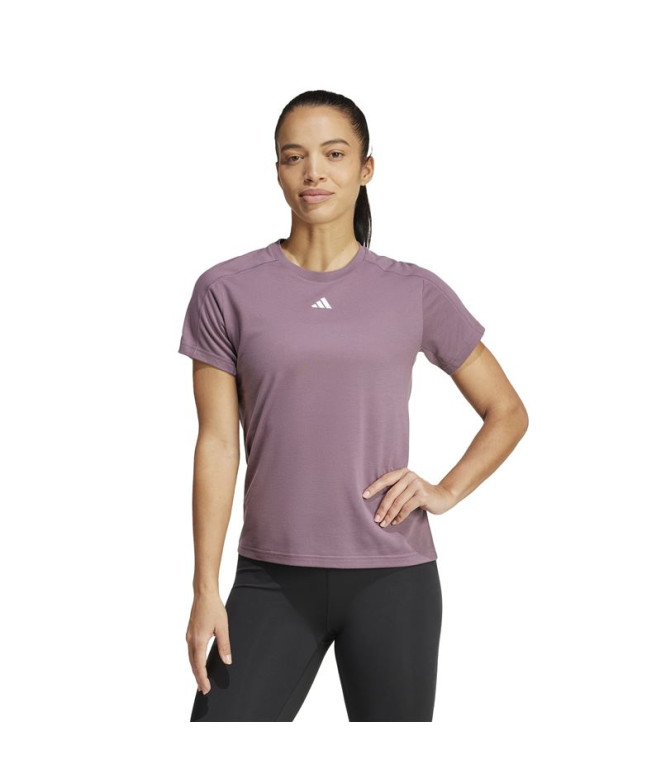 Camiseta adidas Aeroready Train Essentials Minimal Branding Crew Neck Mujer Lila